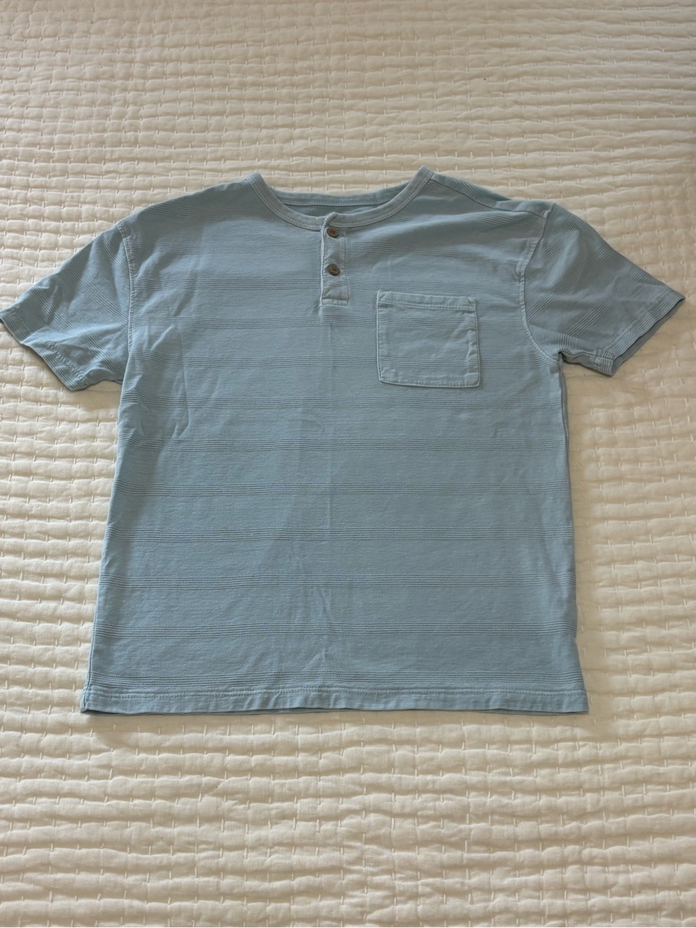 Cat & Jack Light Blue Short-Sleeve Henley Pocket Tee